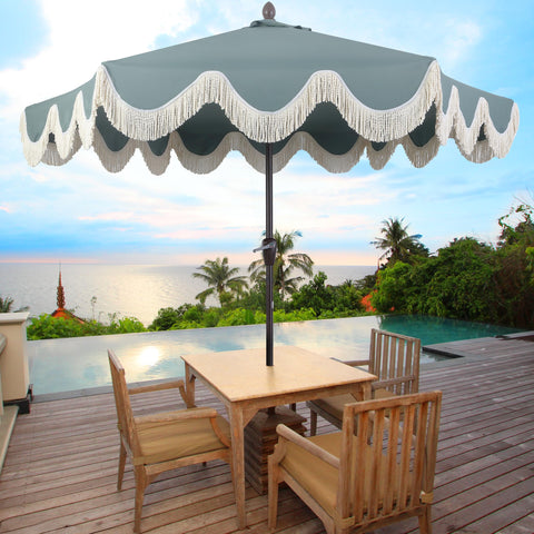 Jonathan Y Collins umbrella auto-tilt crank makes shade adjustment quick and easy.