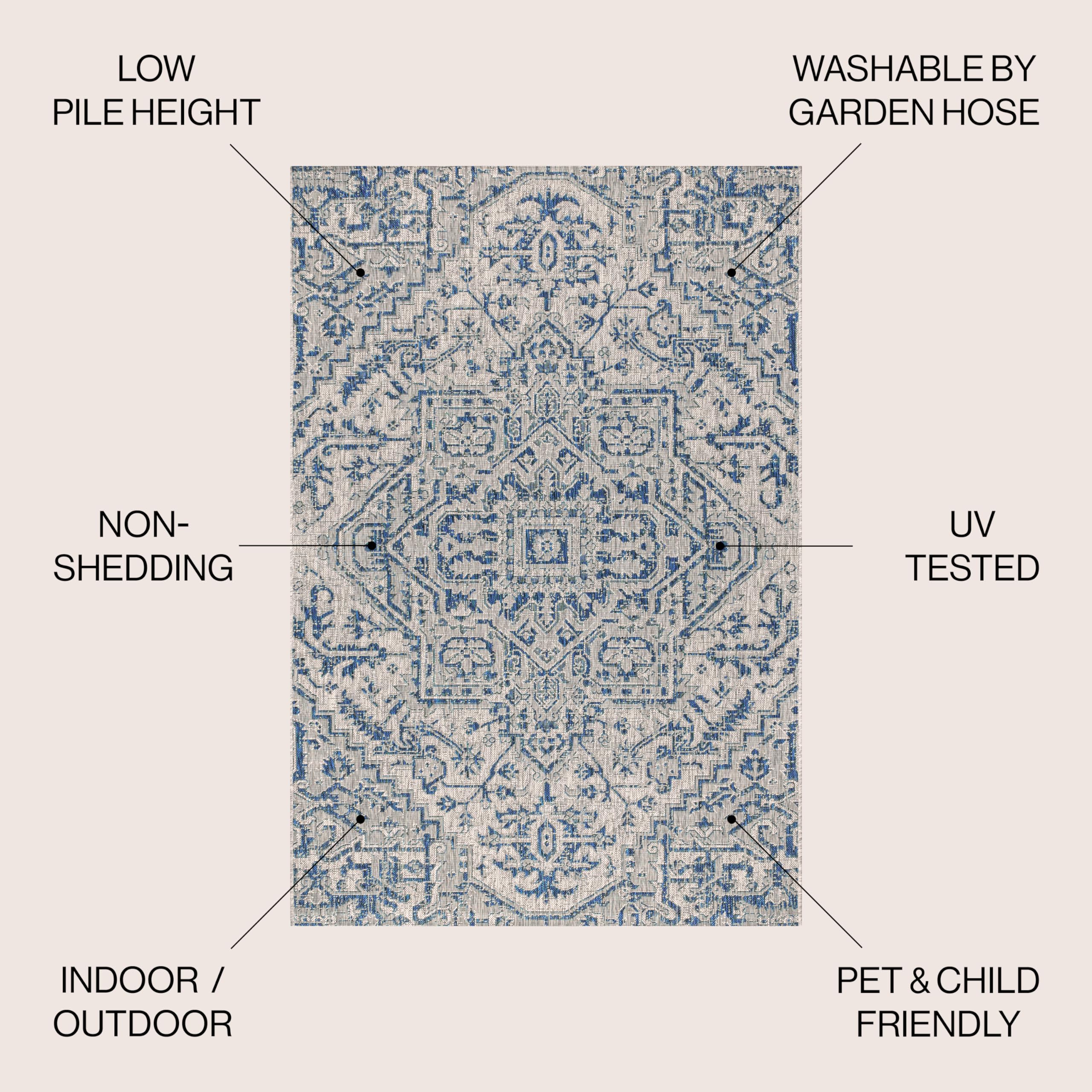 Jonathan Y Estrella textured weave close-up shows durable, vintage-inspired detail