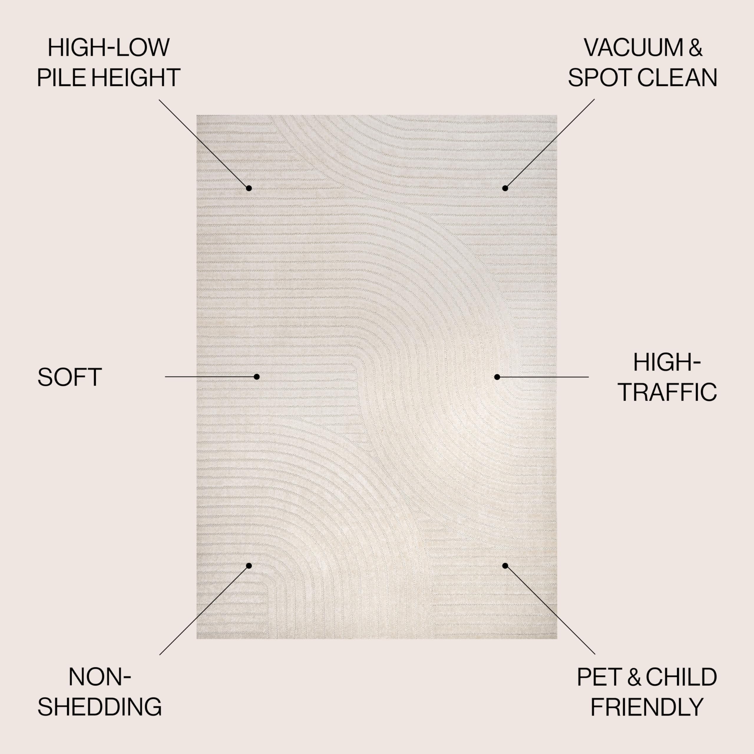 Hallie rug's ivory-cream stripes add a minimalist touch to spaces