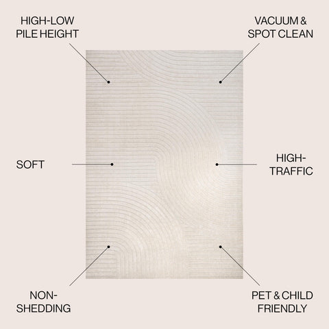 Hallie rug's ivory-cream stripes add a minimalist touch to spaces