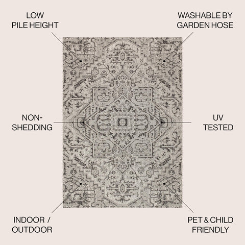 Jonathan Y indoor-outdoor durable flatweave rug suits kitchens, porches, and entryways.