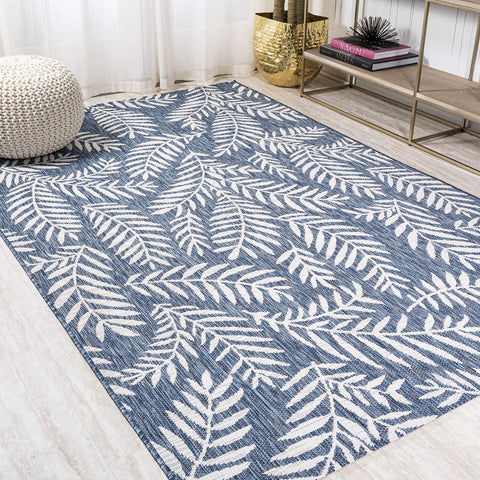 Jonathan Y palm frond textile with flat-weave; sturdy and pet-friendly for busy households.