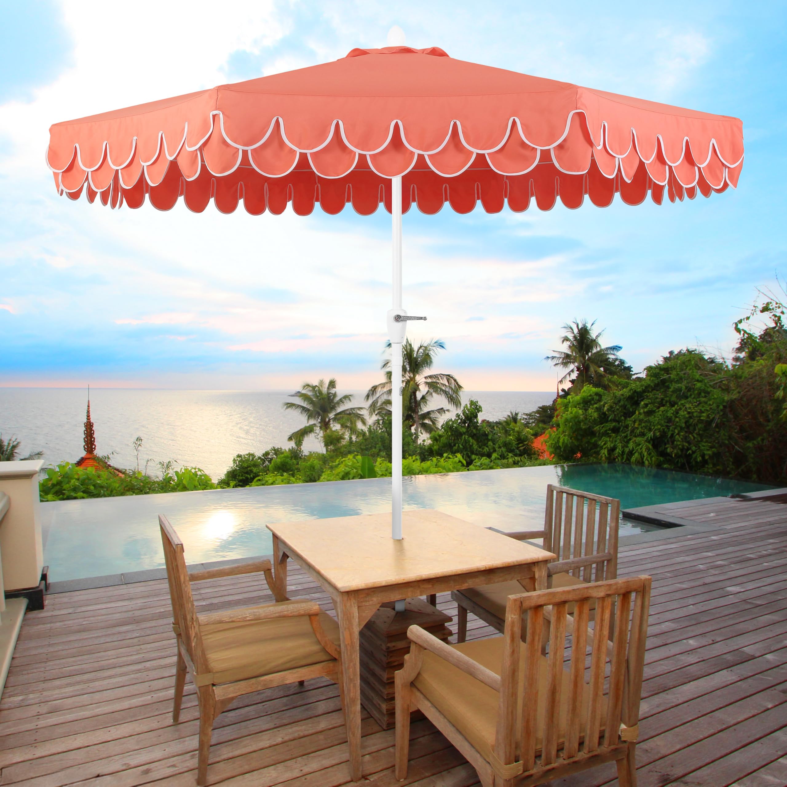 Jonathan Y Tracy auto-tilt crank umbrella enables easy adjustment