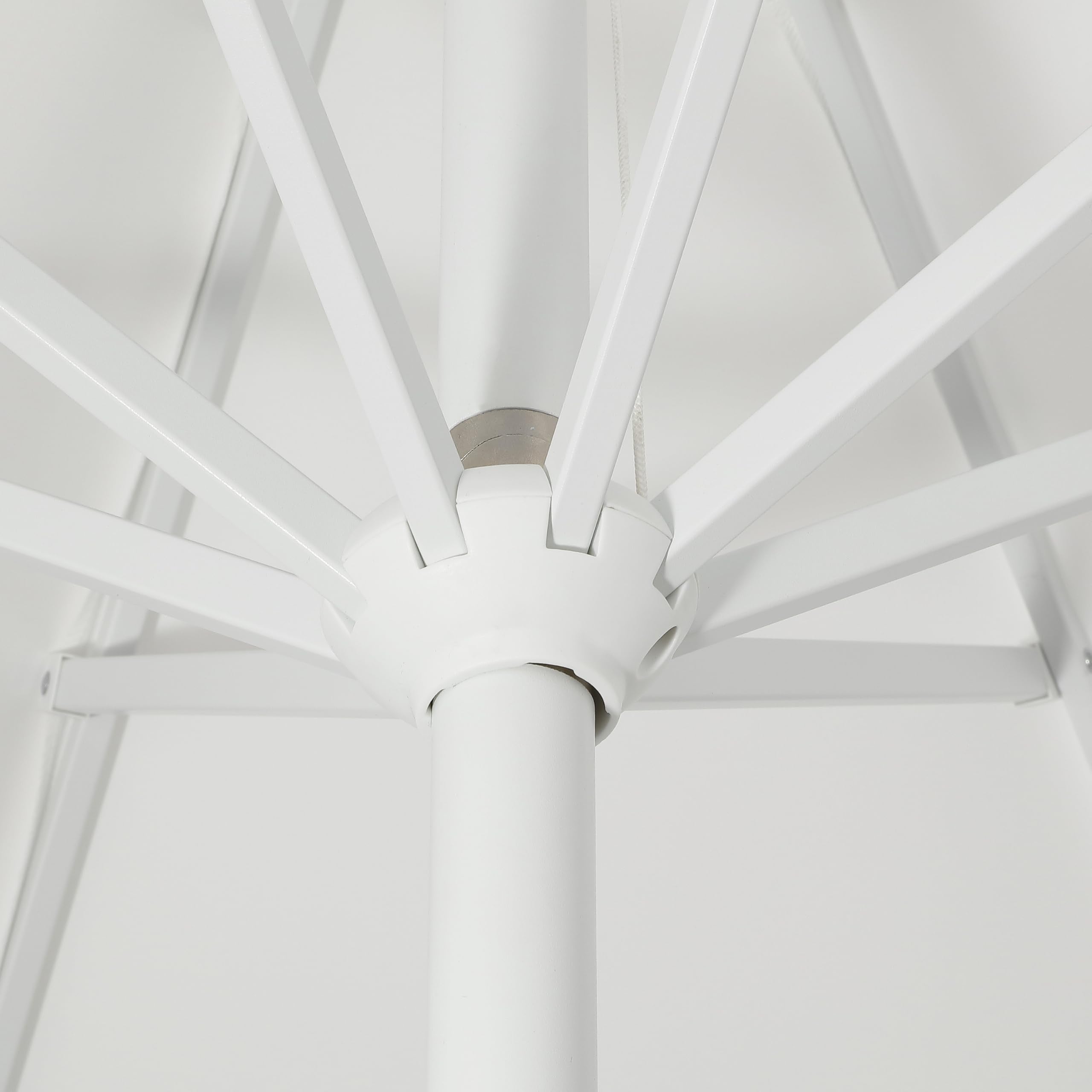 JONATHAN Y Tracy patio umbrella complements sunlit dinners for six.