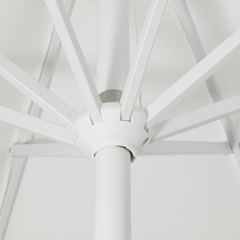 JONATHAN Y Tracy patio umbrella complements sunlit dinners for six.