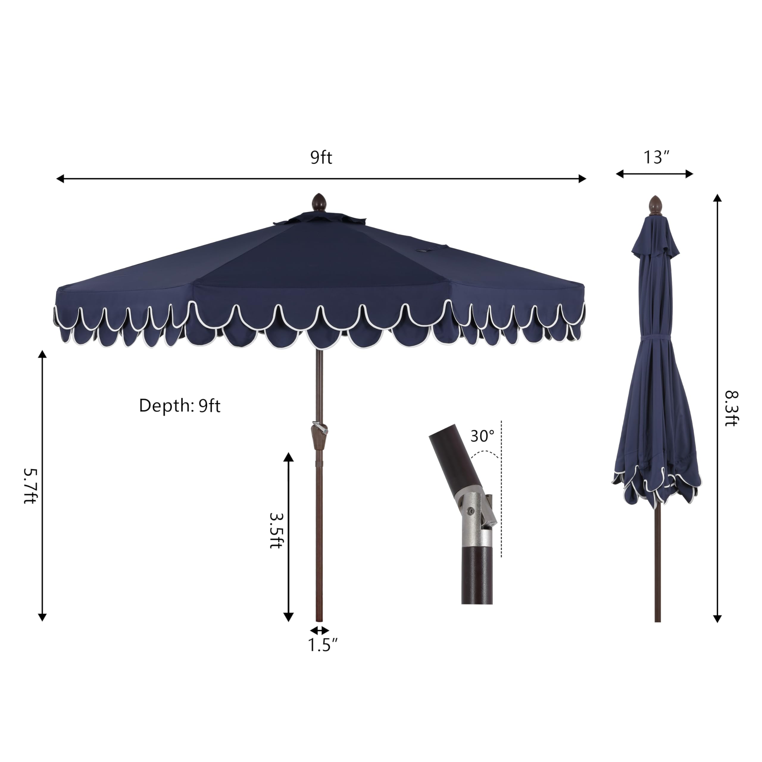 Jonathan Y UMB1002B Tracy aluminum frame delivers durable, weather-ready support.