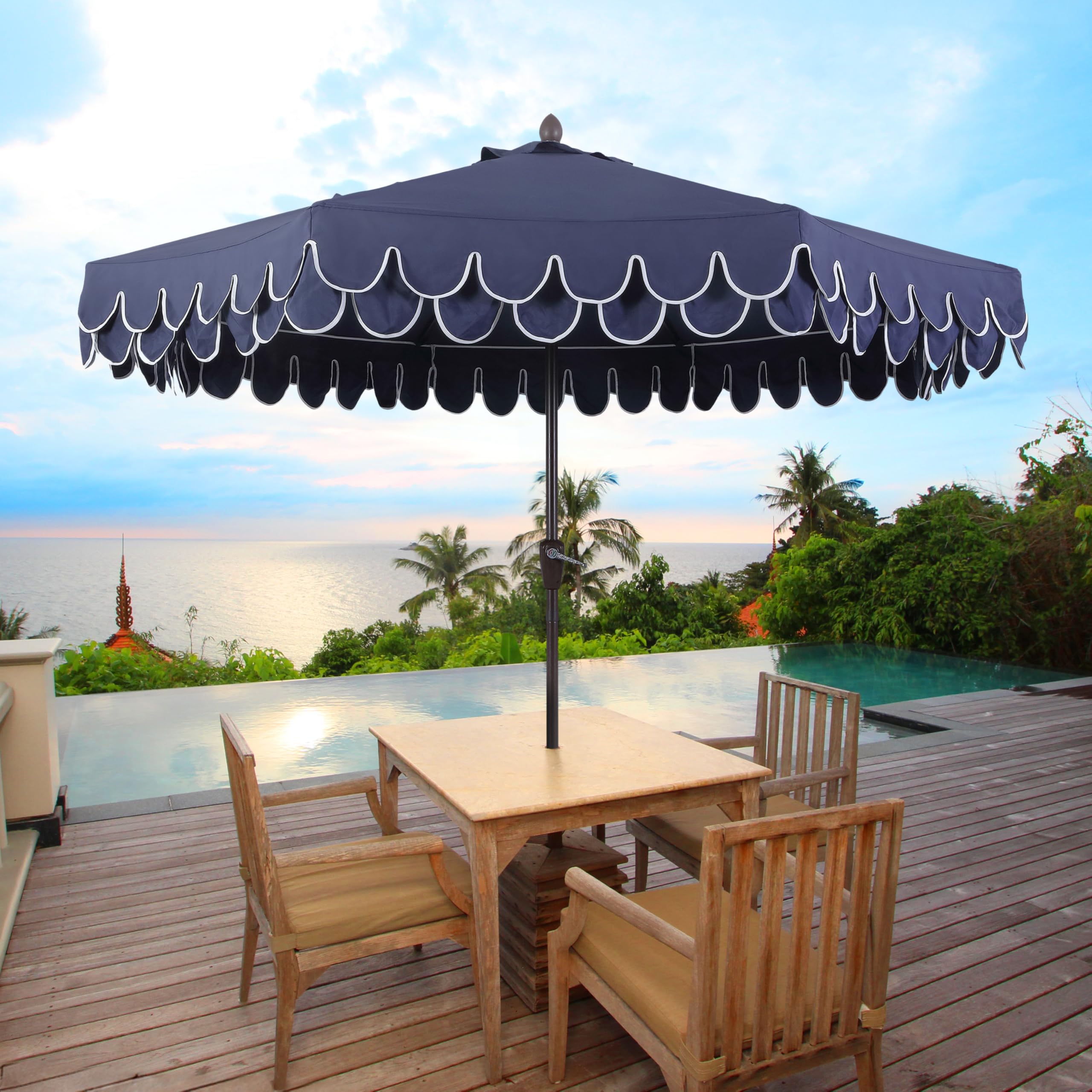 Jonathan Y UMB1002B Tracy auto-tilt crank system enables quick shade adjustment.