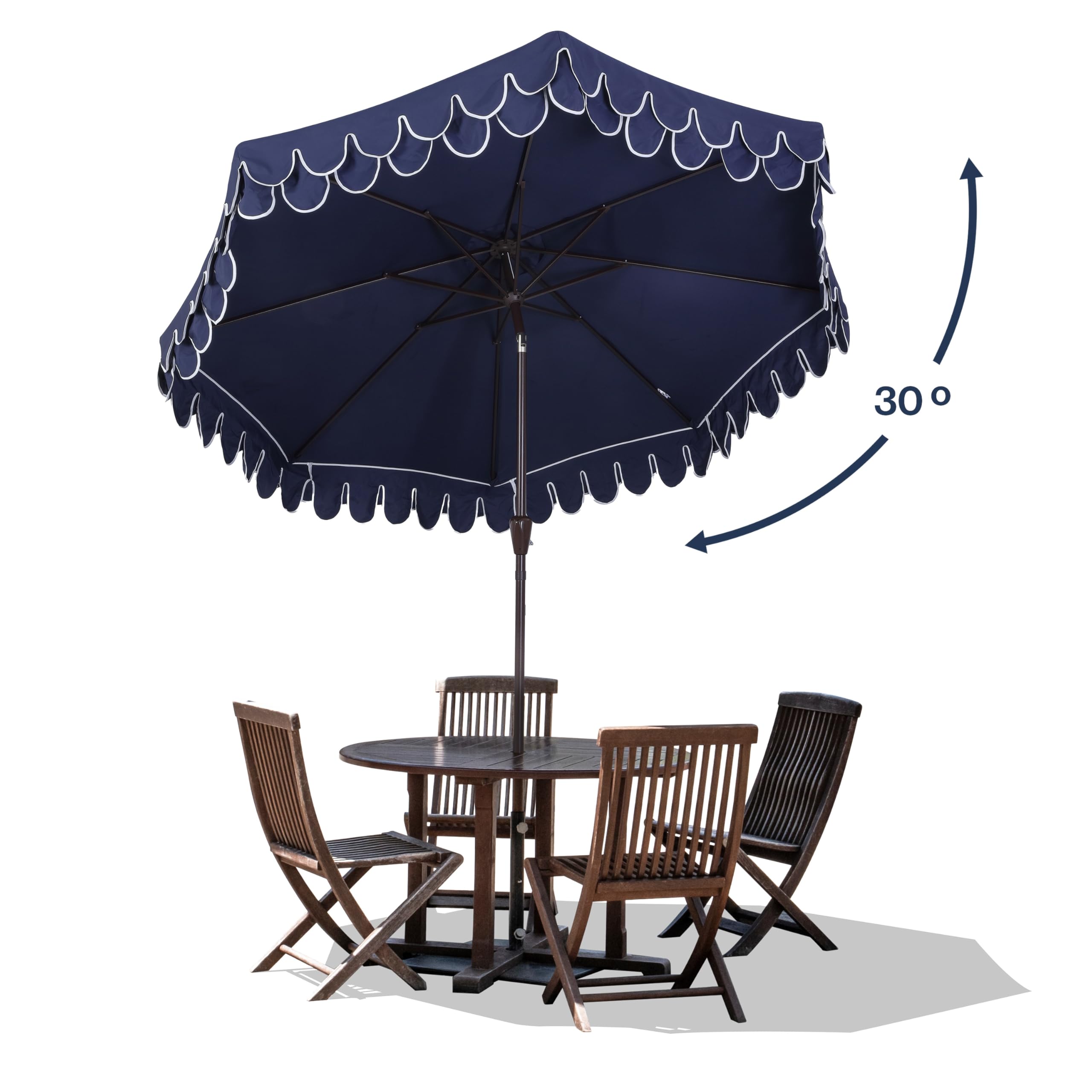 Jonathan Y UMB1002B Tracy navy canvas with white trim adds timeless elegance.