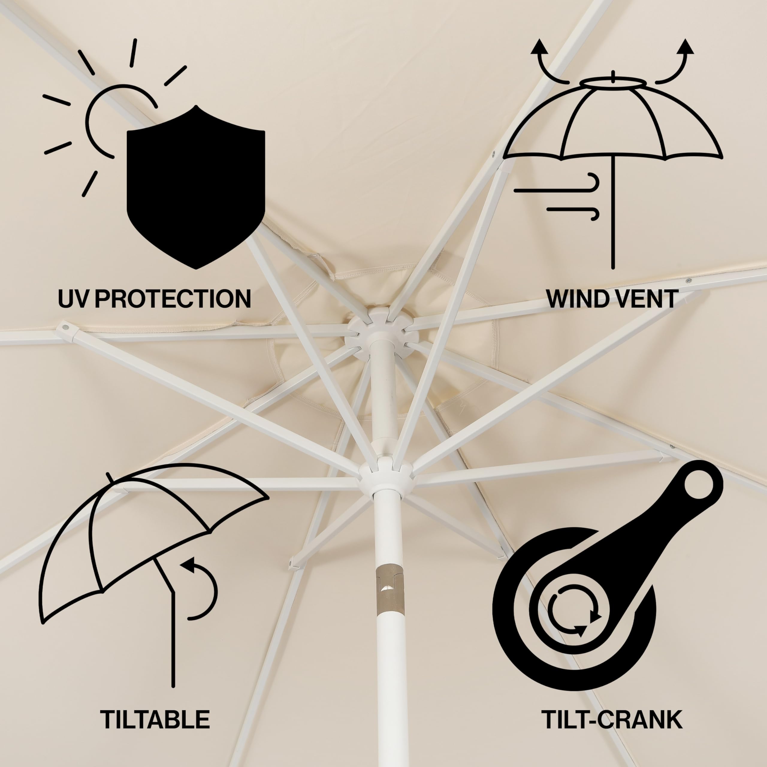 Jonathan Y Tracy white aluminum pole provides durable support