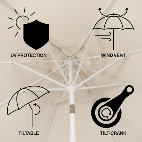 Jonathan Y Tracy white aluminum pole provides durable support