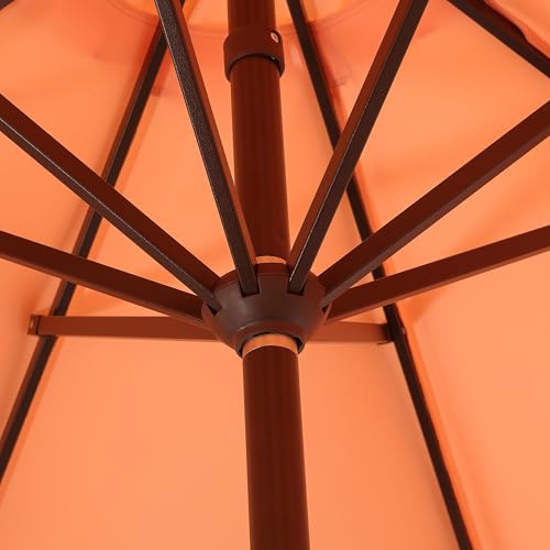 Jonathan Y UMB1002E coral-pink canopy with white trim for festive looks