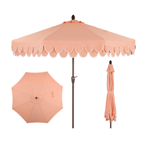 Jonathan Y UMB1002E Tracy umbrella, coral-pink canvas, stylish shade for sunny patios
