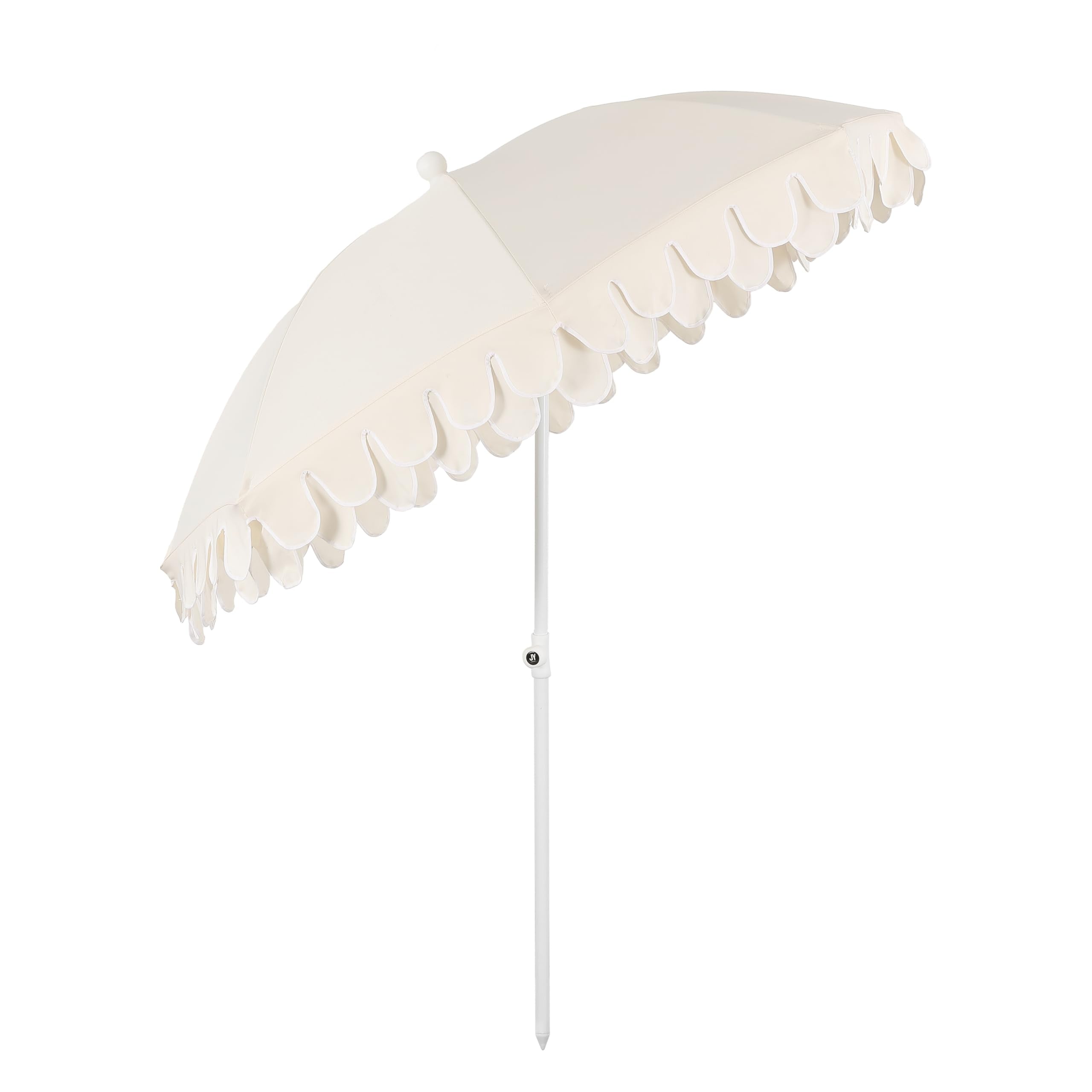 Jonathan Y Umb1004c Horizon white iron pole complements cream fabric