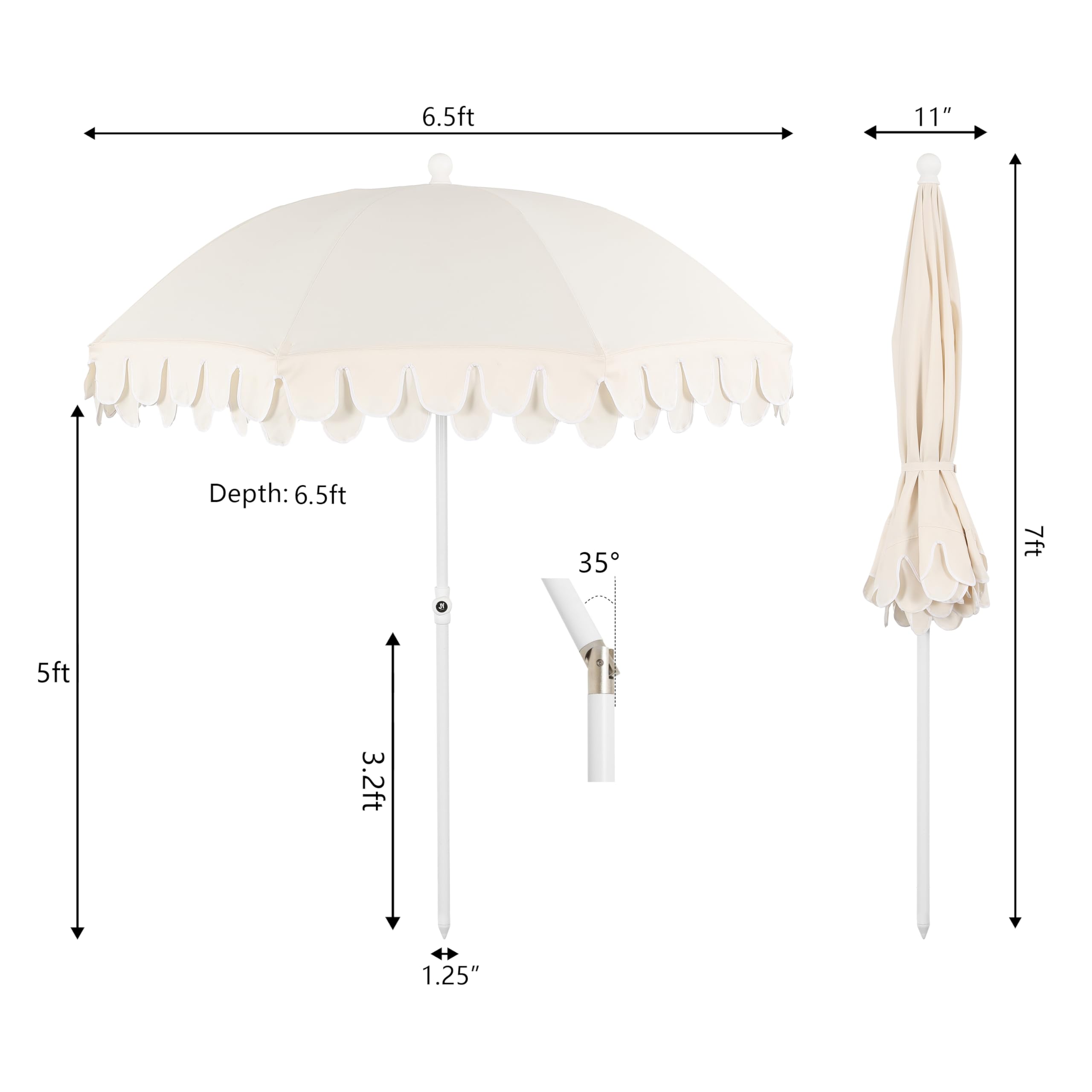 Jonathan Y Umb1004c Horizon wind vent feature improves stability in breeze