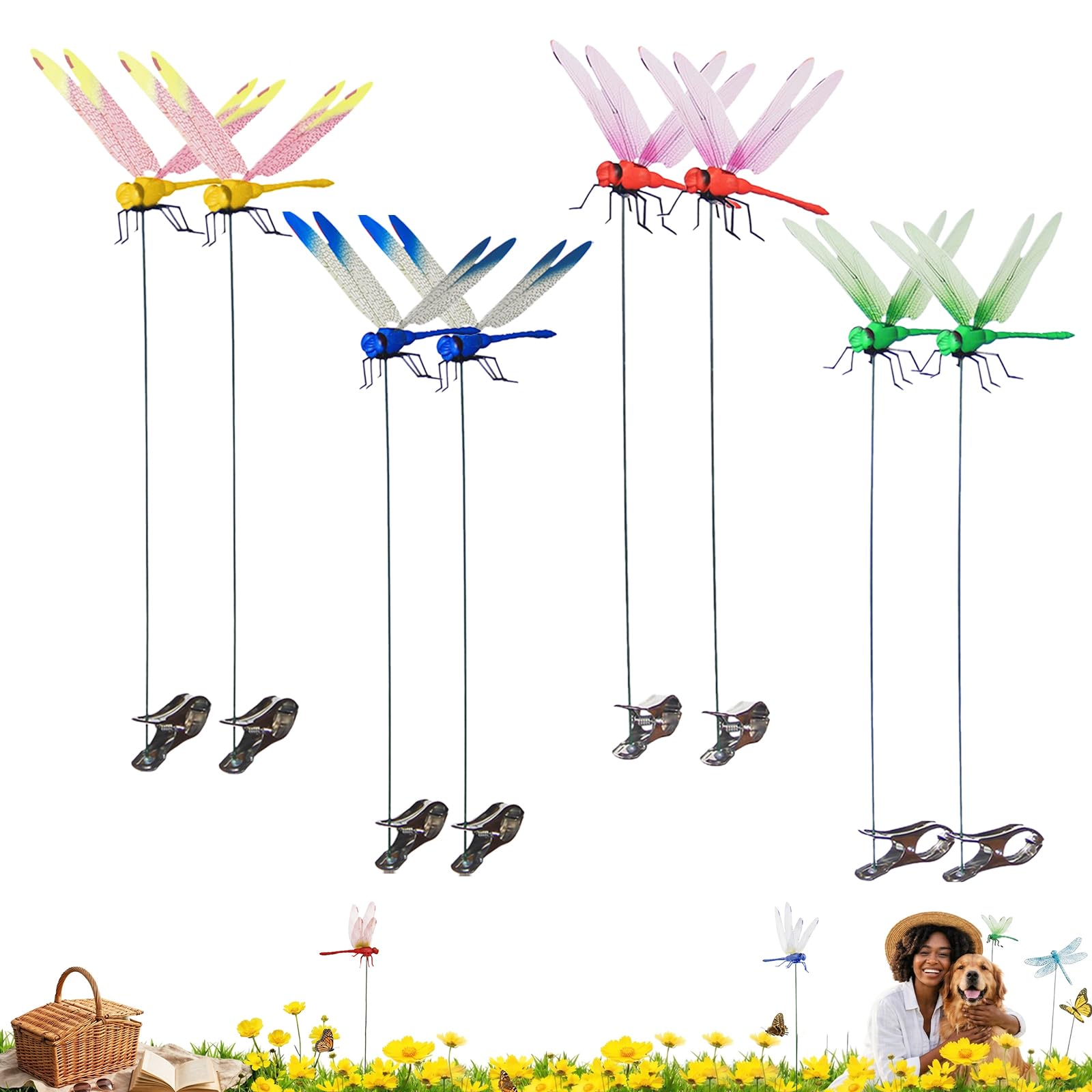 Jongdari dragonfly hat clip close-up with durable stainless steel clip for secure attachment