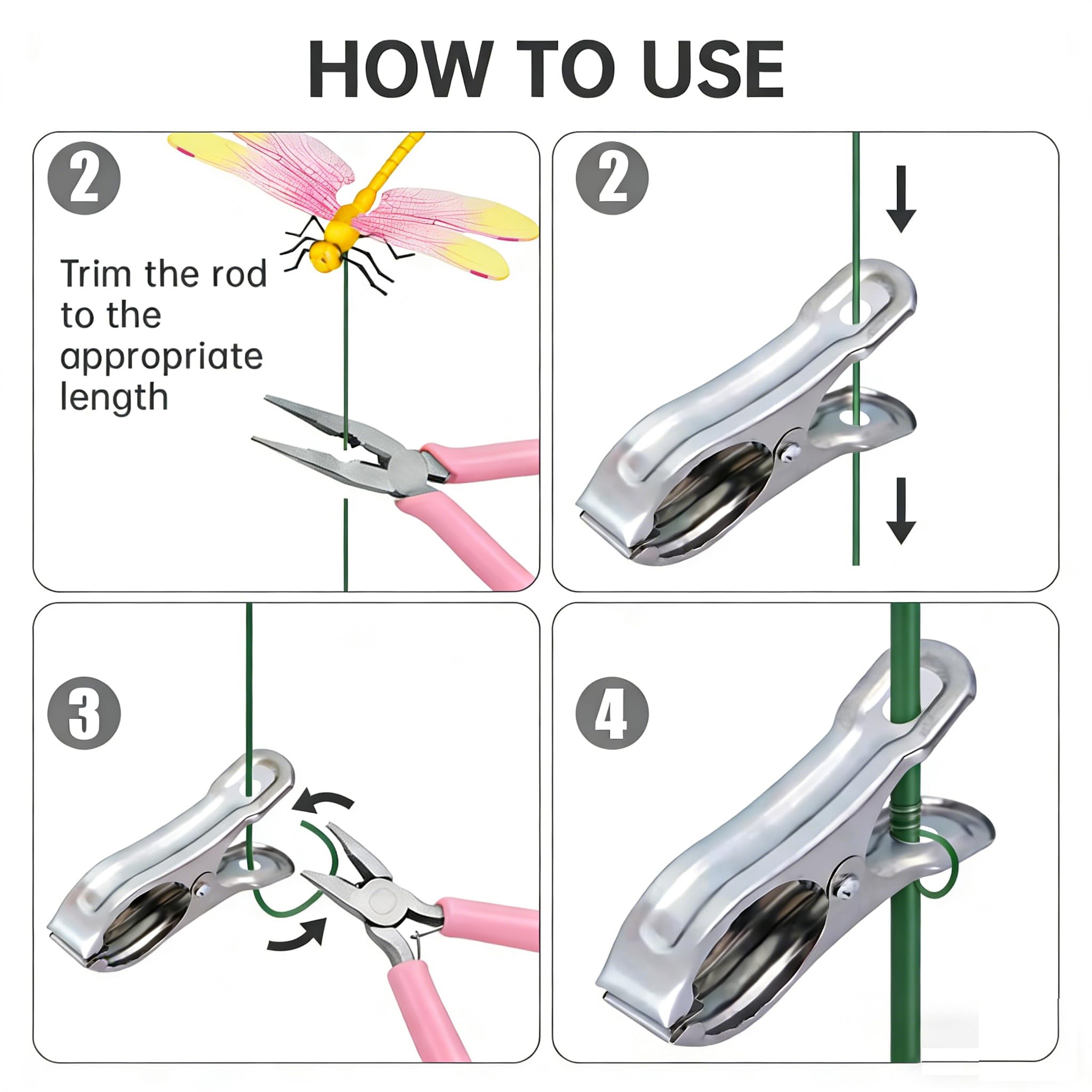 Jongdari outdoor dragonfly clips elevate patio displays