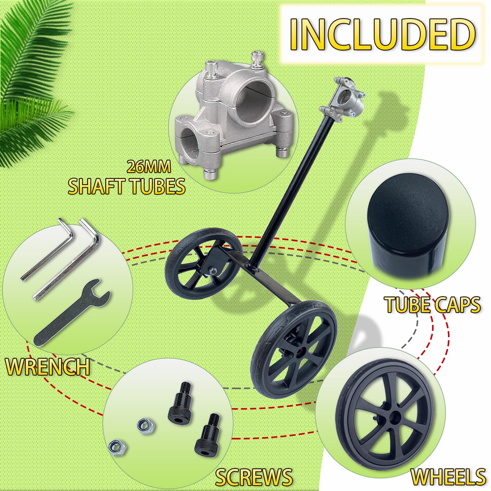 JOOPSAM durable wheels enable smooth edging on slopes and uneven ground.