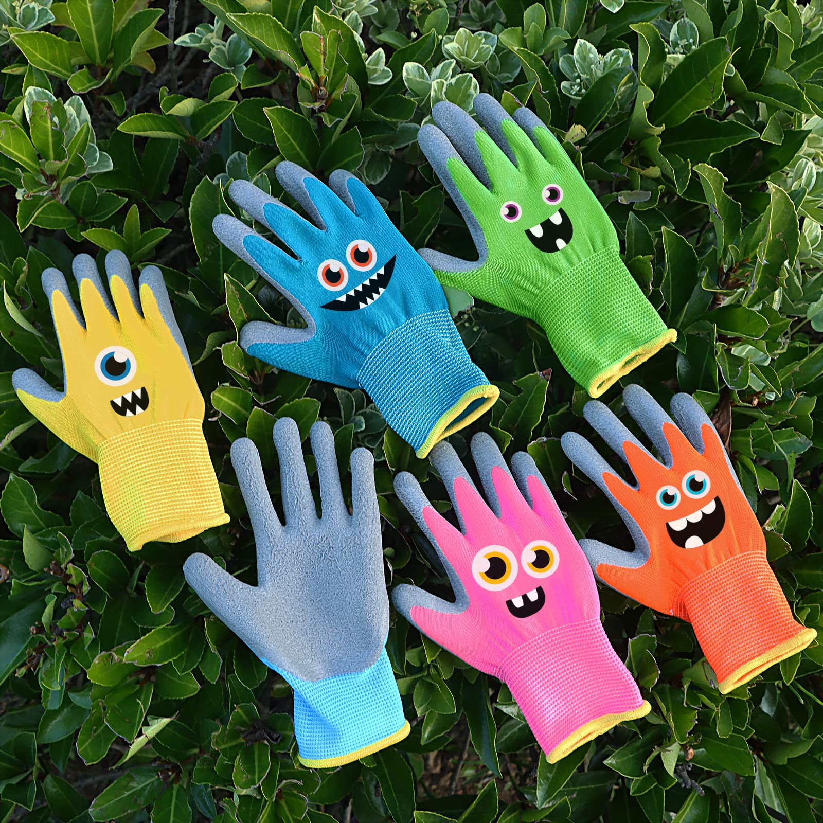 Joottuan kids gloves orange non-slip grip aids precise planting