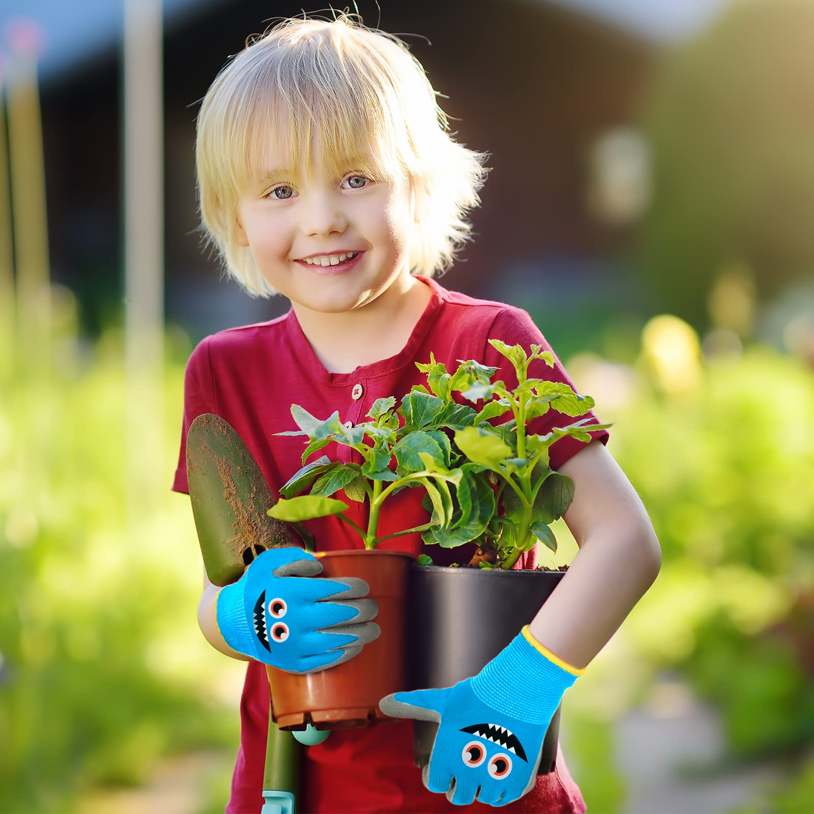 Joottuan kids gloves yellow extended cuff prevents dirt intrusion
