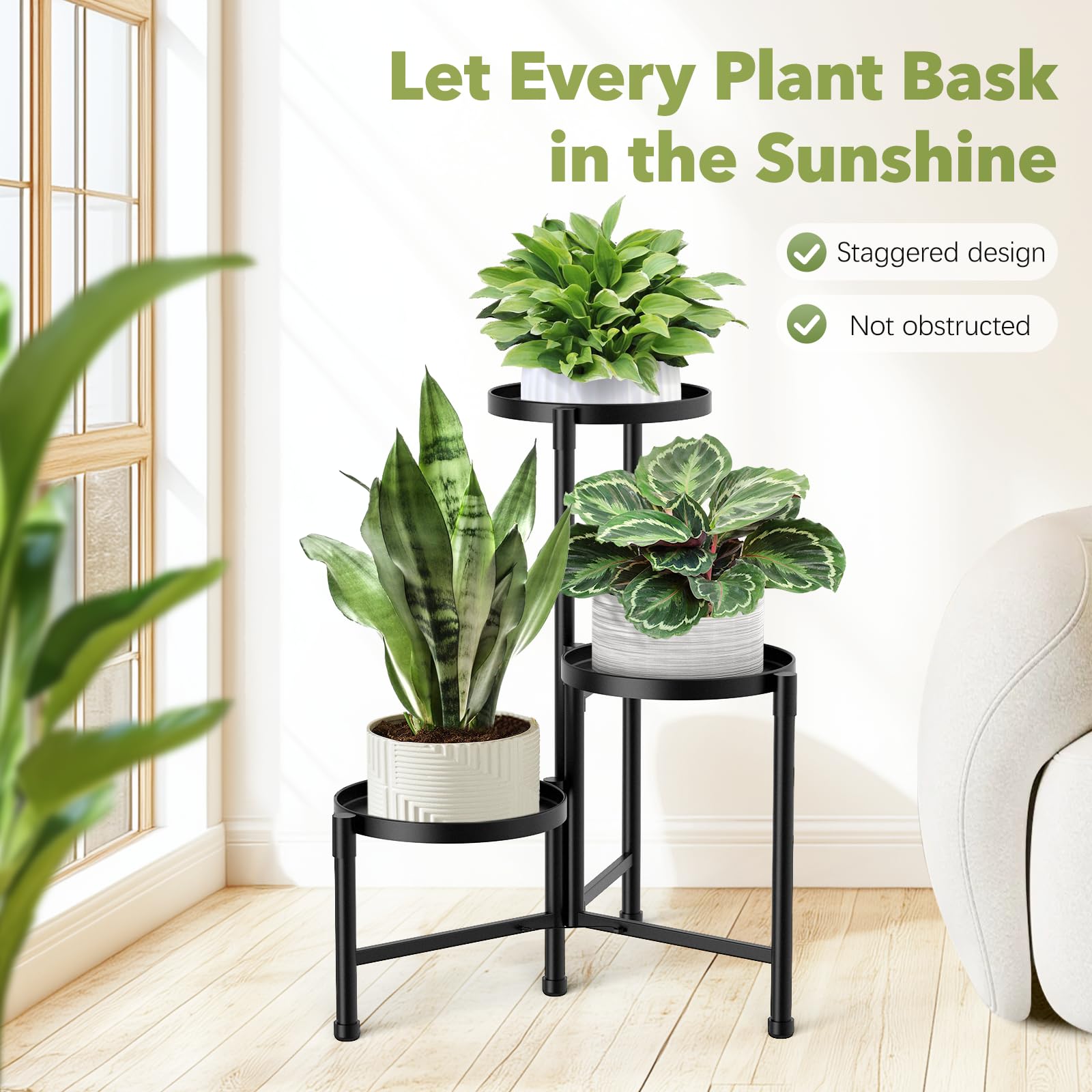JOPBENG 120-pound load capacity supports heavy pots and decor
