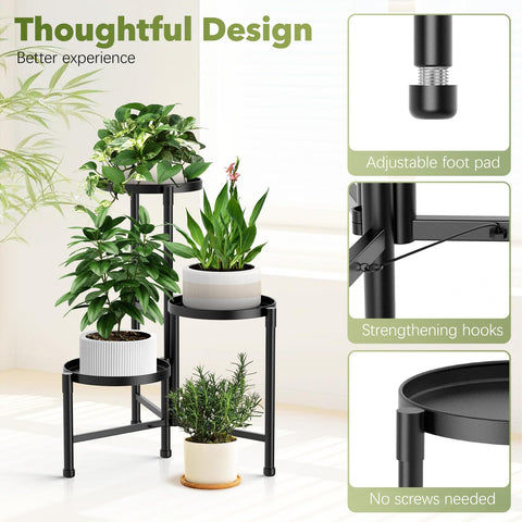 JOPBENG iron rack stand shown folded for easy storage