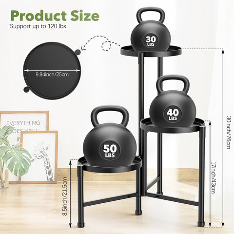JOPBENG metal plant shelf in black finish for indoor or outdoor use