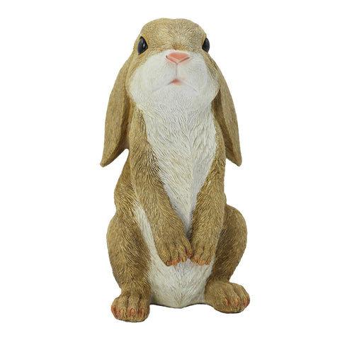 JORAE polyresin garden rabbit decor withstands sun and rain.