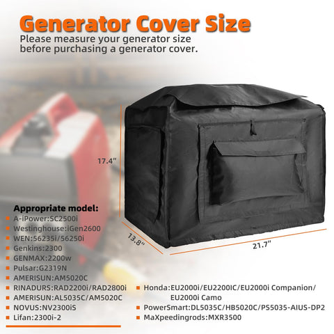 Joramoy Generator Cover side view highlighting breathable design for cooling