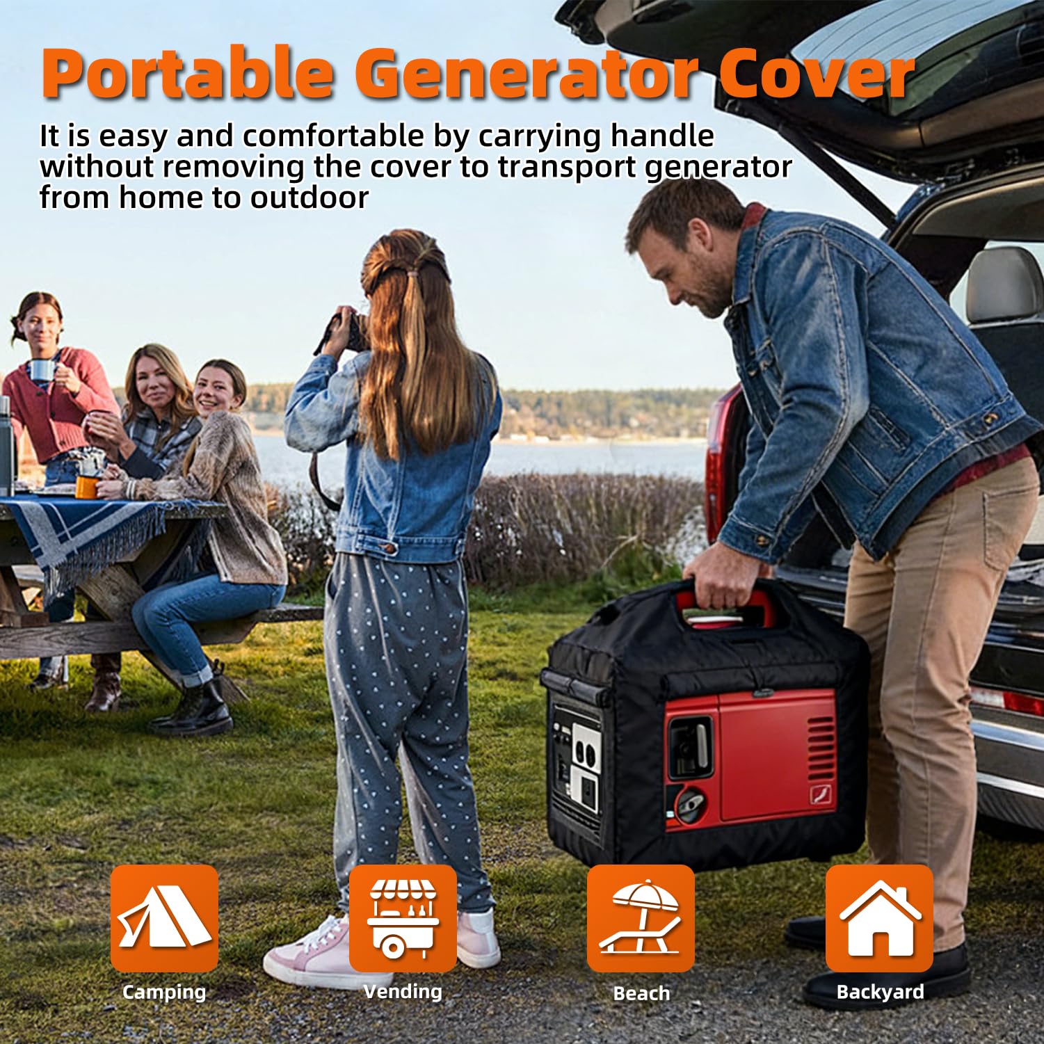 Joramoy Generator Cover large storage pocket for cords and gadgets