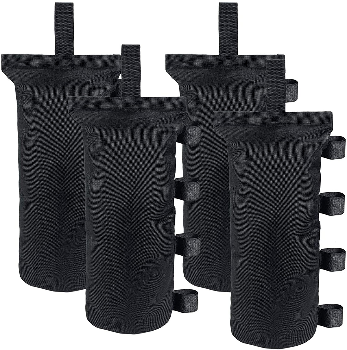 Joramoy heavy-duty canopy weights four-pack attached to a tent leg for sturdy shade.