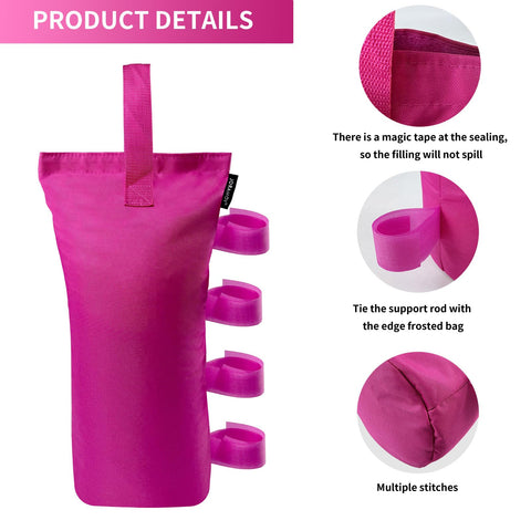 Joramoy heavy-duty canopy weights strap attachment demonstrates quick securement to legs
