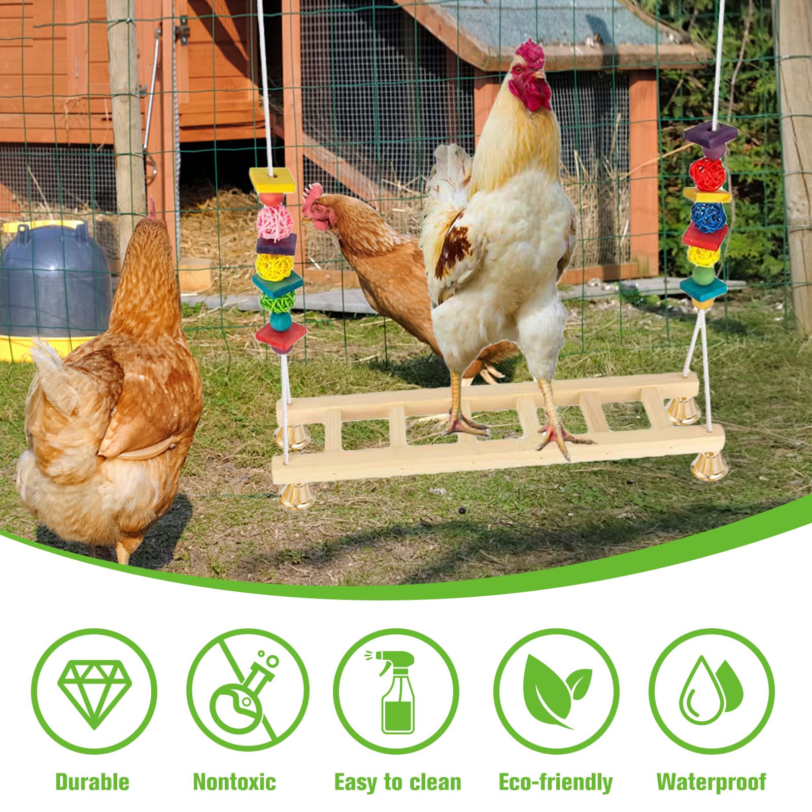 Jorewood chicken coop swings durable-design built to last in all weather