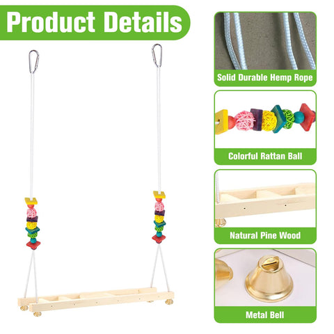 Jorewood chicken coop swings exercise-boost encourages natural movement and balance