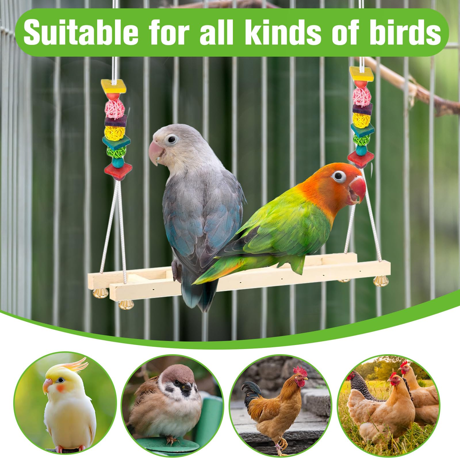Jorewood chicken coop swings multiple-birds accommodates several flock members