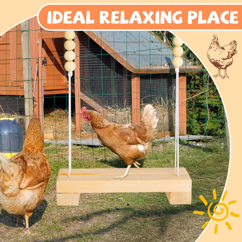 Jorewood weather-resistant perch with durable rope for multi-chicken use