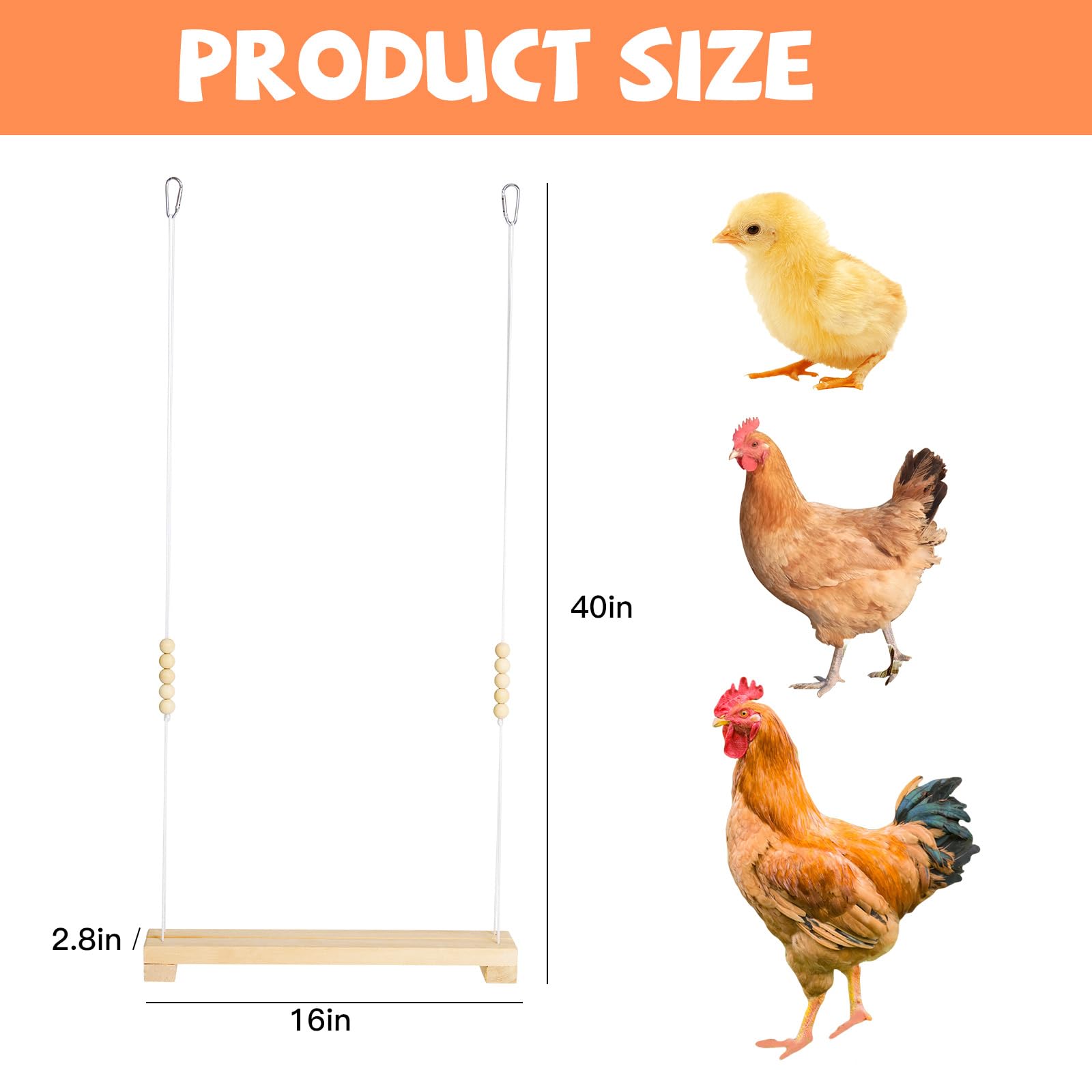 Jorewood chicken swing featuring iron monkey decoration for playful engagement