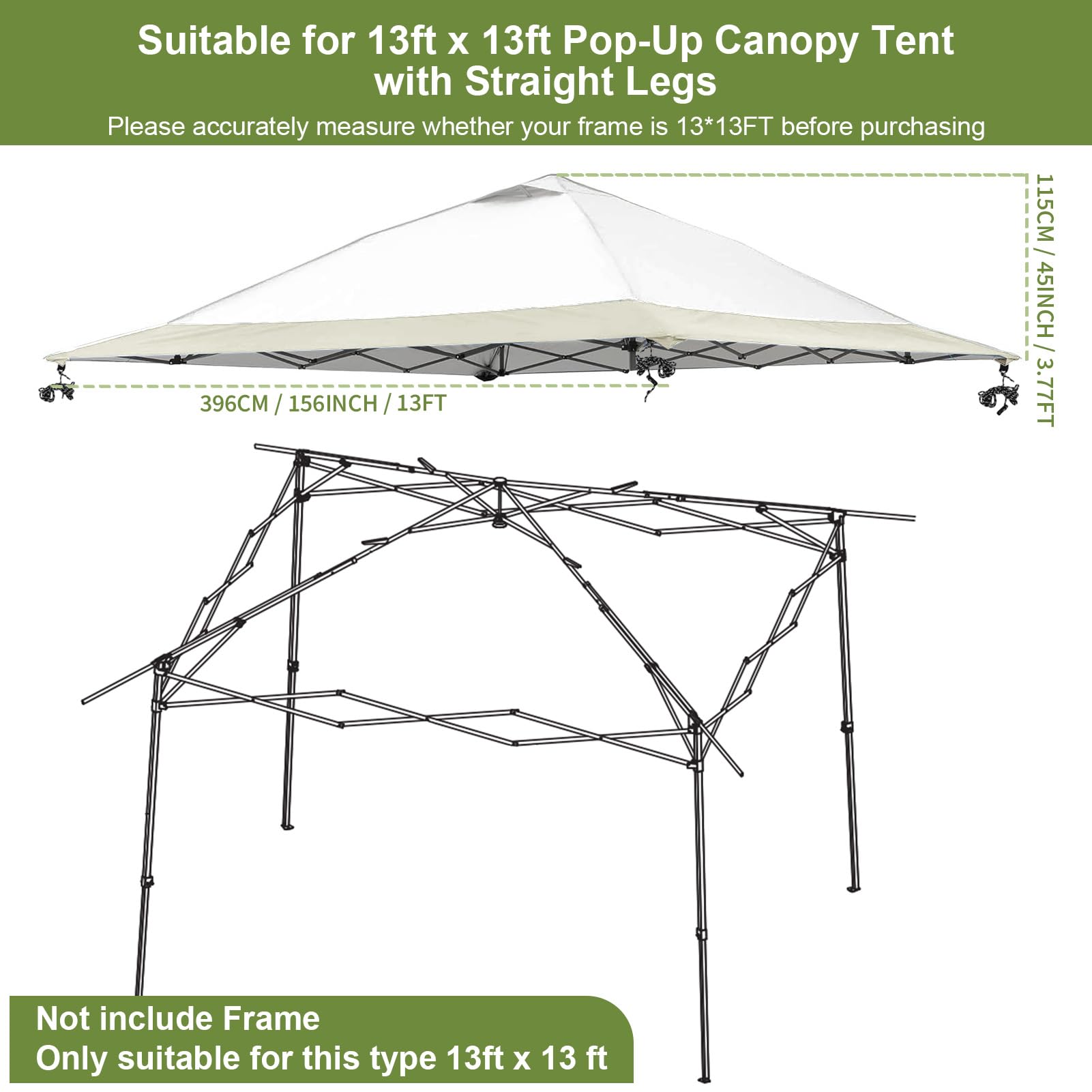 Jorohiker 13x13 canopy top cover installed on a frame showing quick setup