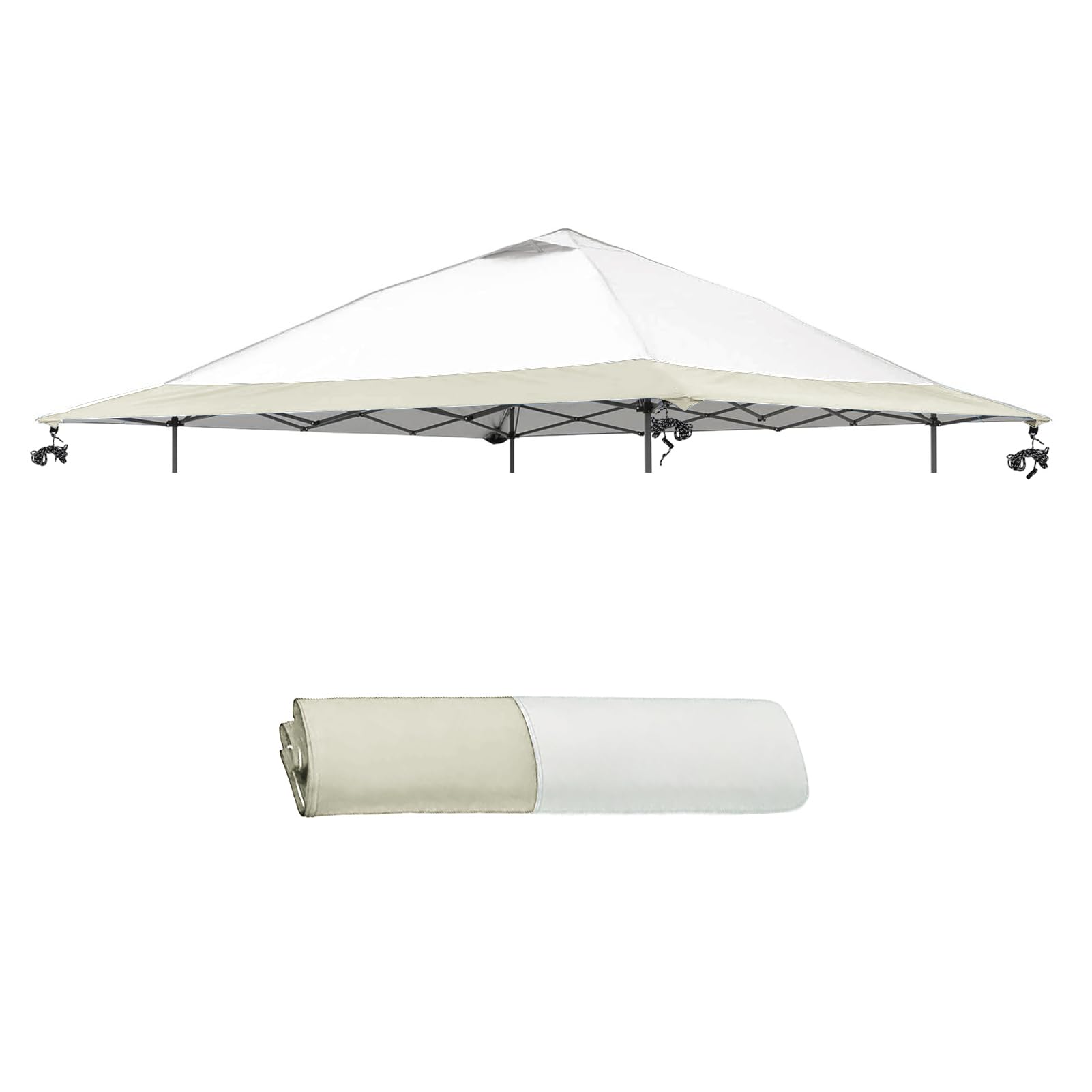 Jorohiker 13x13 canopy top cover close-up of silver coating for weather resistance