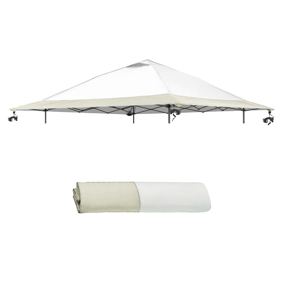 Jorohiker 13x13 canopy top cover close-up of silver coating for weather resistance