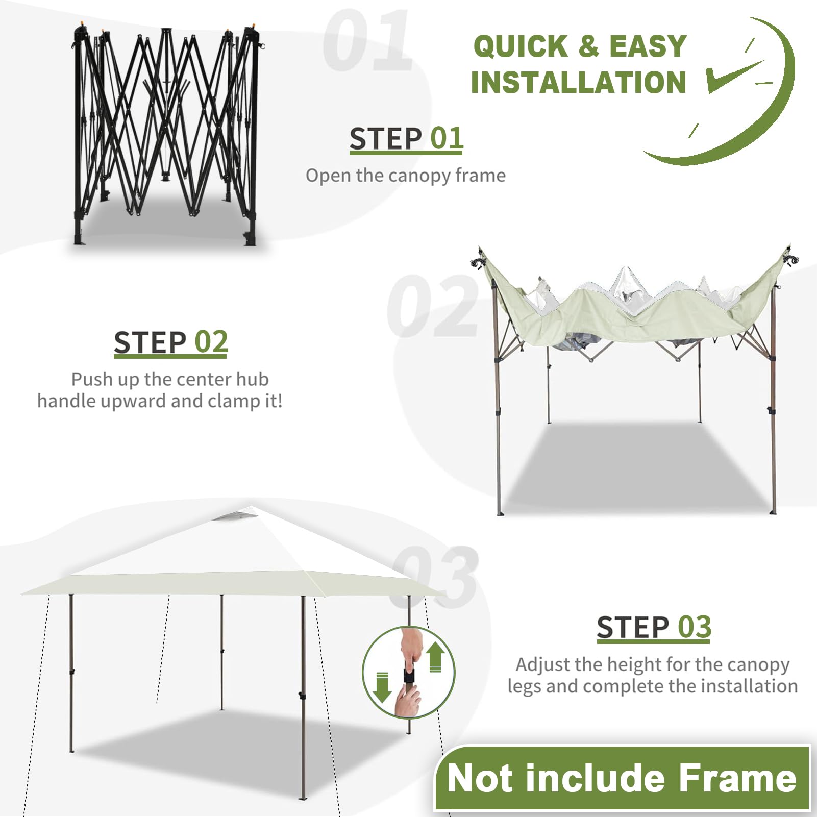 Jorohiker 13x13 canopy top cover waterproof fabric shields sun and rain