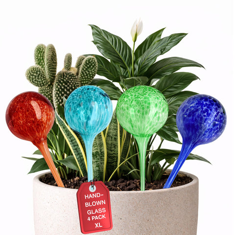 JORVEN premium watering globes in glass bulbs for steady hydration of indoor plants