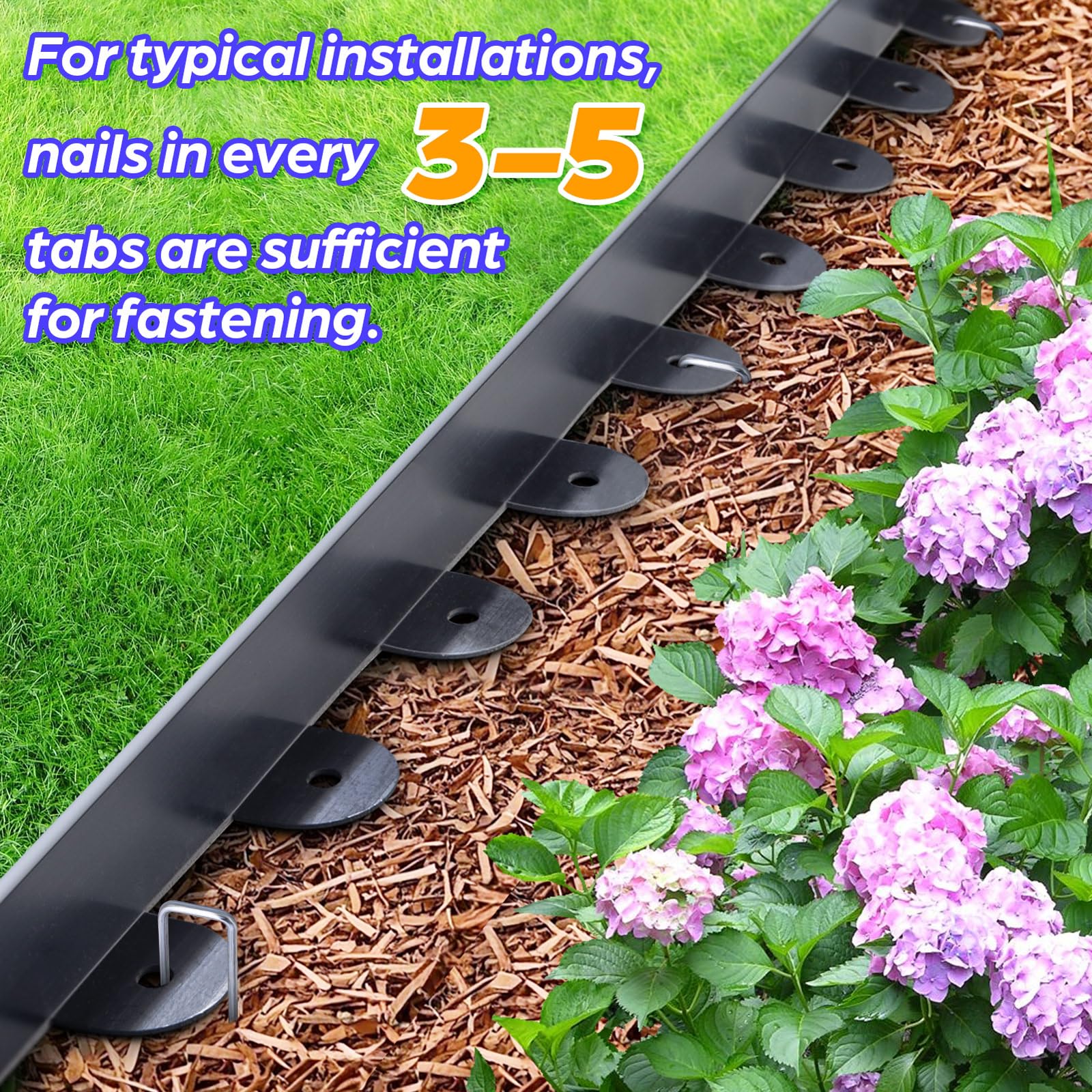  edging installed in a garden showing a clean, defined edge.