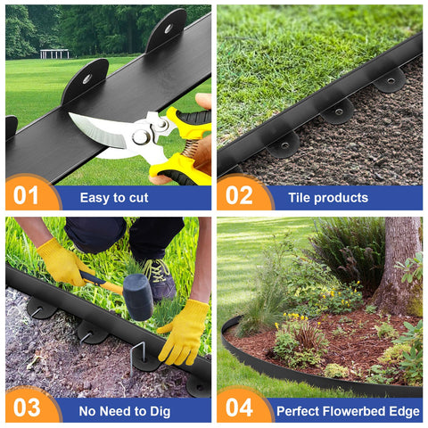 Jorvila flexible edging bending around curves for natural garden shapes.