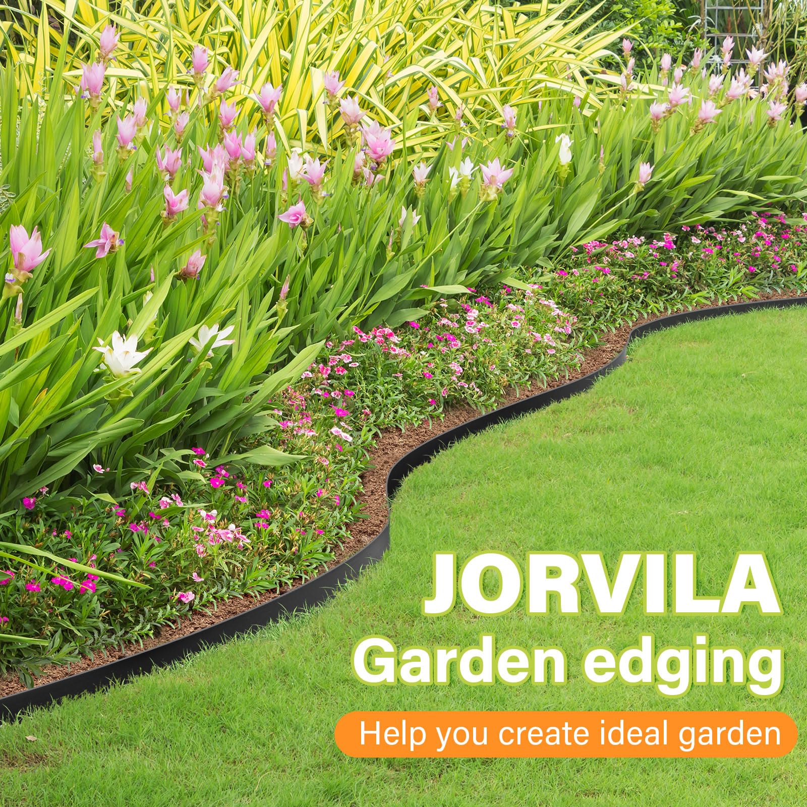 Close-up of Jorvila edging showing height and sturdy construction for lawns.