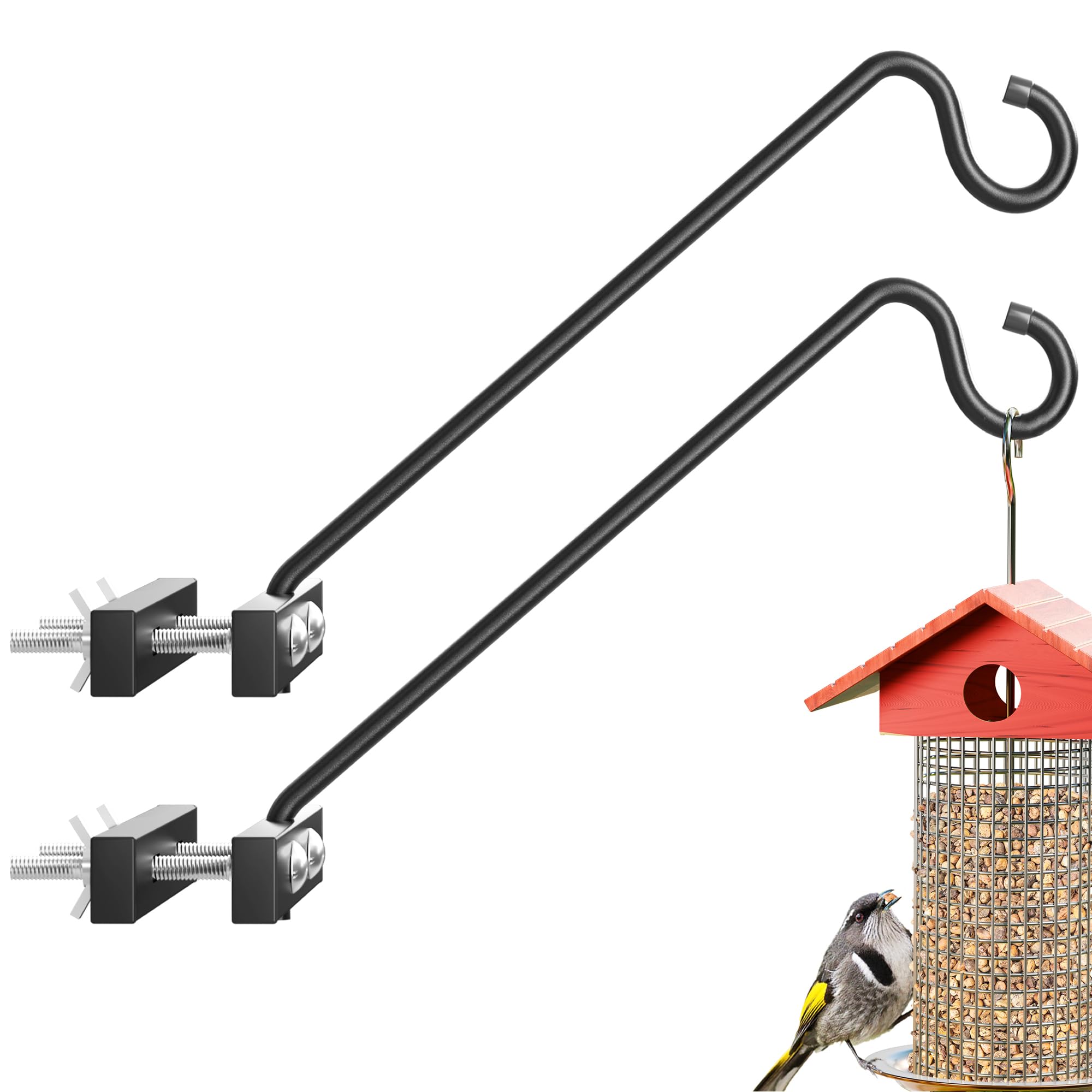 Josmimic 12-inch deck bird feeder hanger provides sturdy, weatherproof support for outdoor feeders.