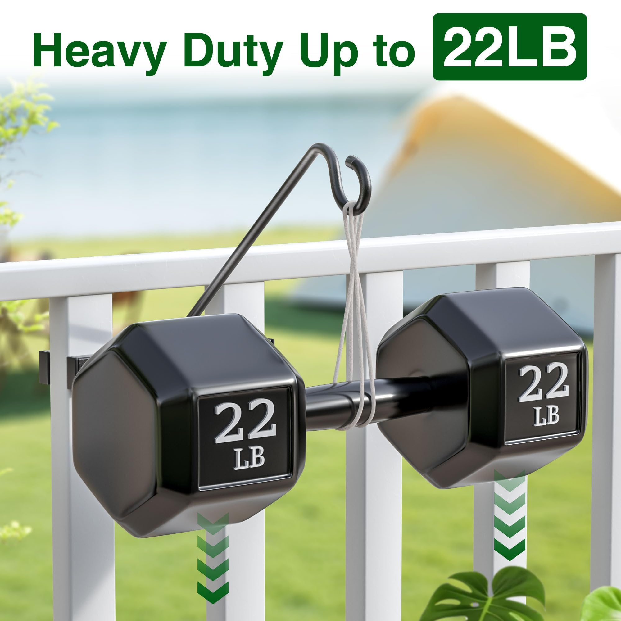 Josmimic 22lb capacity hanger securely supports heavy plants and feeders.