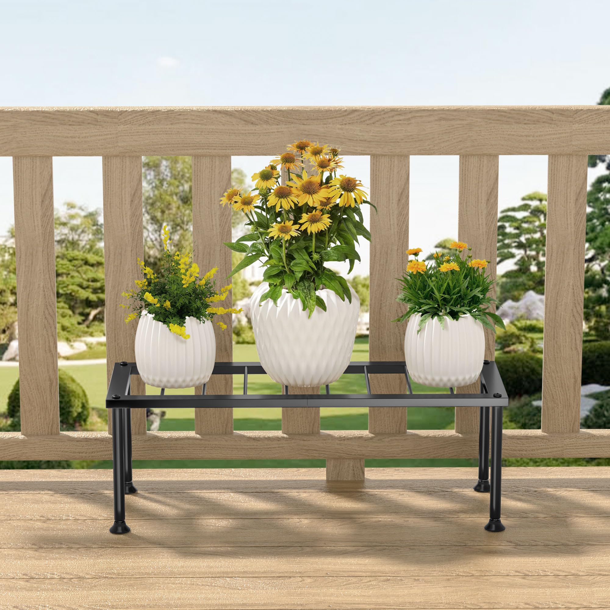 Josmimic anti-rust metal plant rack preserves aesthetics over time.