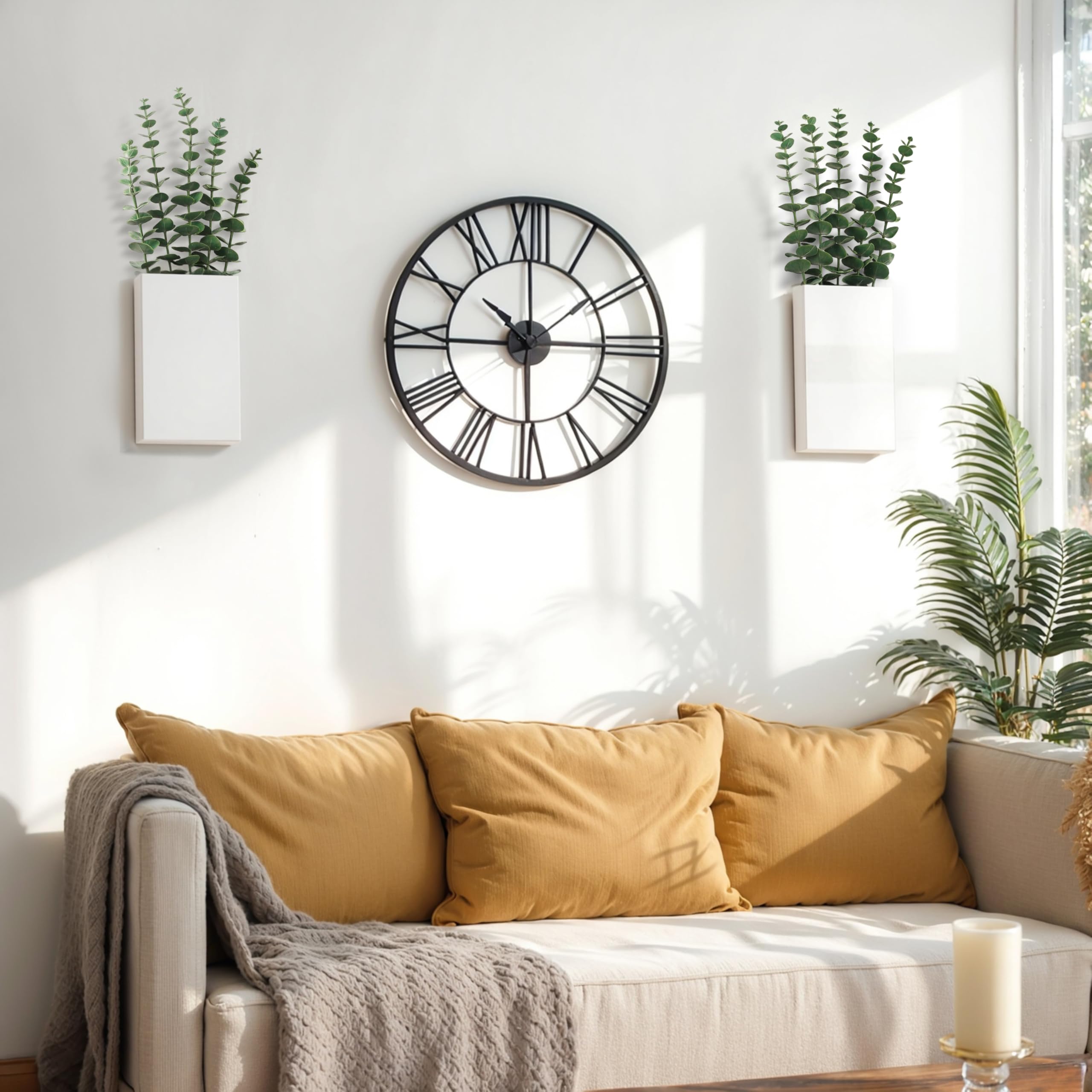 Josmimic black metal wall planter adds modern rustic charm.