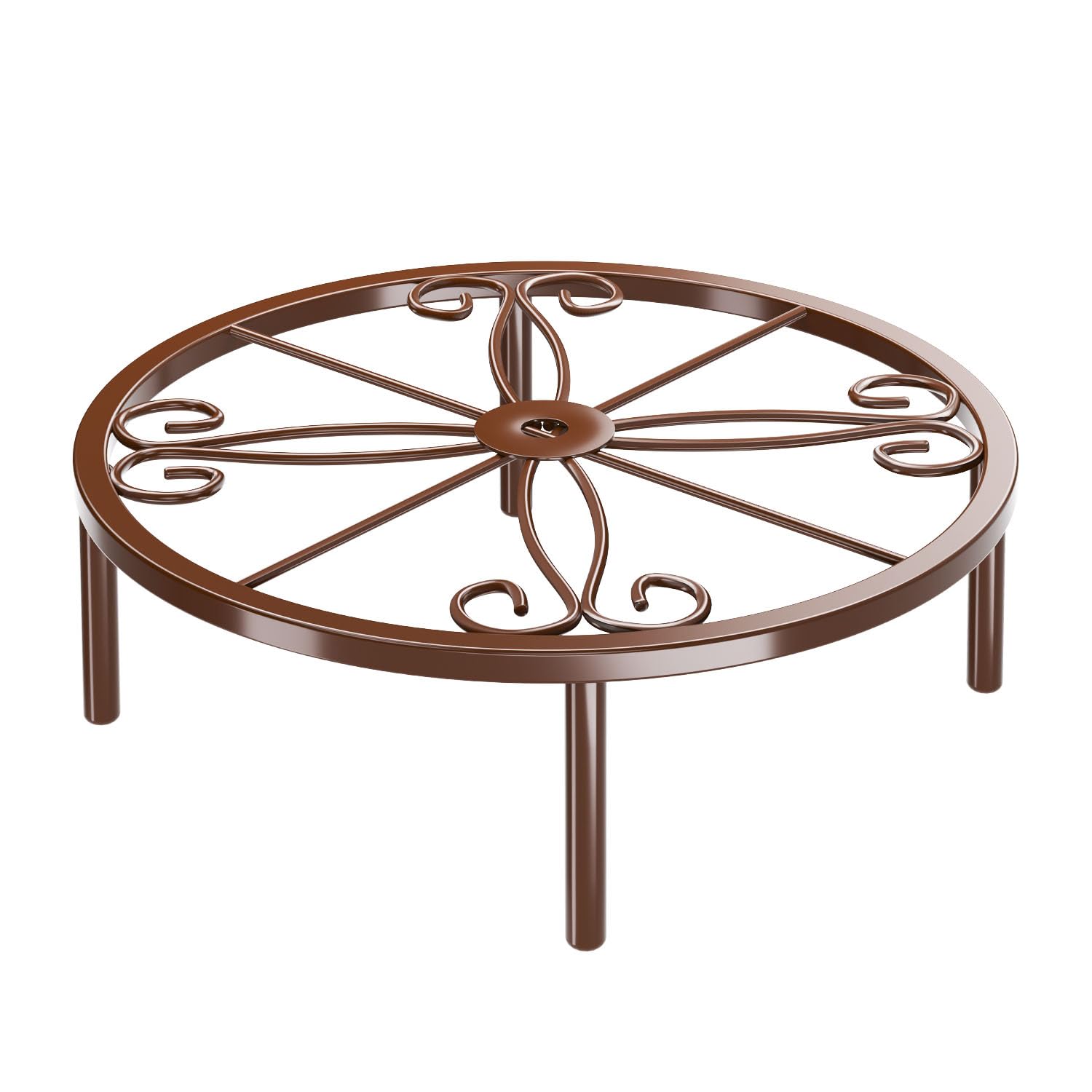 Josmimic bronze plant stand front view showing sturdy 40 lb capacity for larger pots