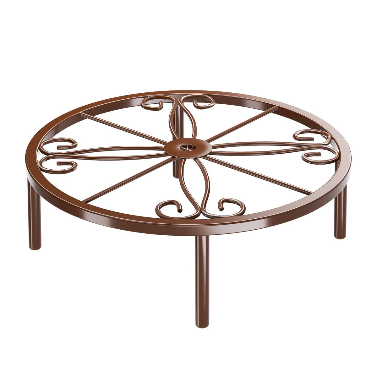 Josmimic bronze plant stand front view showing sturdy 40 lb capacity for larger pots
